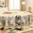 pet cat pattern machine-washable polyester tablecloth