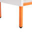 Étagère porte-chaussures blanche à double porte en grille blanche, pied de 15 cm de hauteur, tablettes réglables, armoire autoportante de style moderne pour espaces principaux, base surélevée, trois compartiments, revêtement thermolaqué