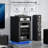 Media Cabinet With Tempered Glass Door, 5-Tier Stereo Cabinet With Adjustable Shelves, Media Stand With LED Light, AV Rack With Cable Management For Meeting, Living, Recording Room-2107262485
