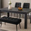 Wooden Dining Set with 2 Velvet Chairs and Bench-23486320-23486335-23486323