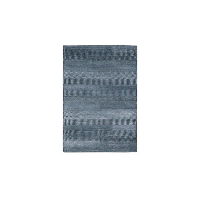 Tapis Gabbeh 3 po 3 po x 5 po gris, laine et soie tissé à la main Gabbeh G79253