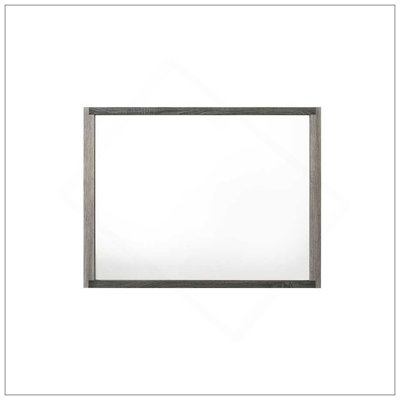 Miroir mural Jehoram à finition grise, durable et élégant pour rehausser la décoration intérieure et la beauté réfléchissante.