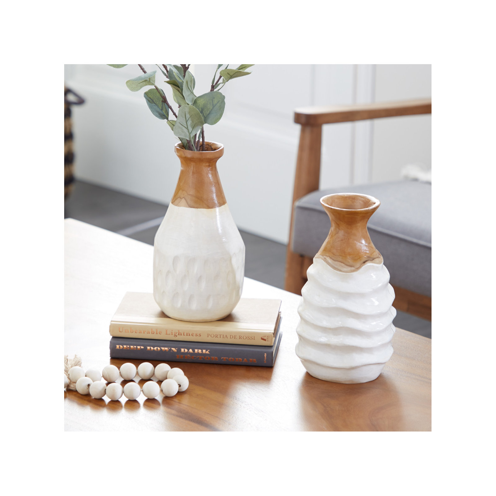 Caracas 9.9'' Handmade Solid Wood Table Vase