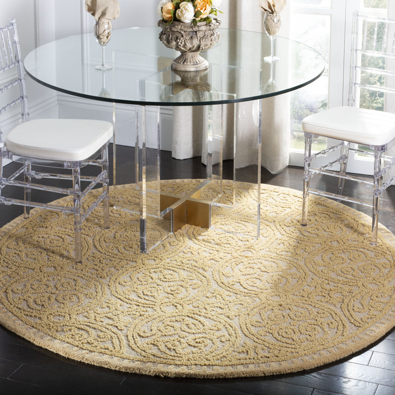 Tapis en laine touffeté à la main Sadik Cambridge, Rond 8 pi