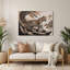 «Big Cats», art mural beige en métal léopard-318944941