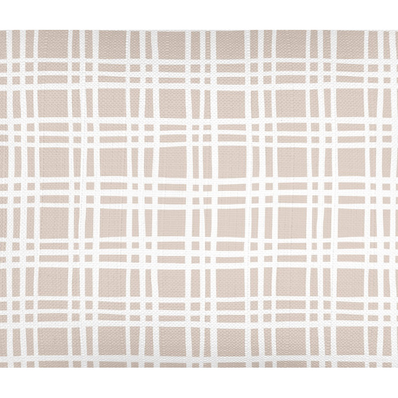 Beige Estate Plaid Linen Pillow 14x20 Cover Only
