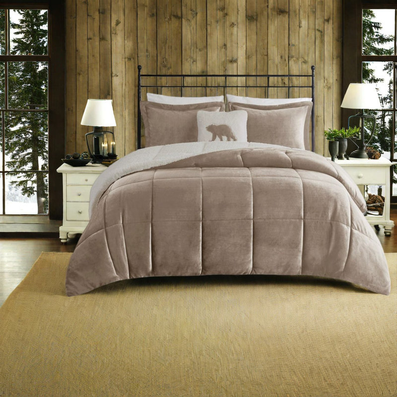 Ensembles de literie en sherpa douillet et confortable, lit double en polyester, maison rustique
