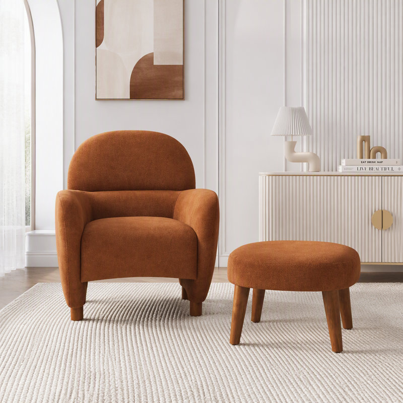 Chaise de loisir rembourrée avec repose-pieds, Brun