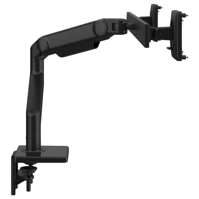 Height Adjustable Universal 2 Screen Desk Mount, Black