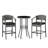 3-piece Patio Rattan Bar Set Wicker Bar Height Armchairs & Round Table