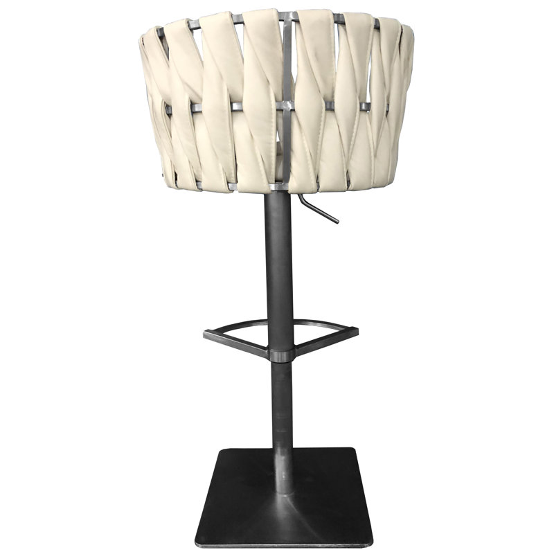 Tabouret de bar réglable Doory, Blanc neige