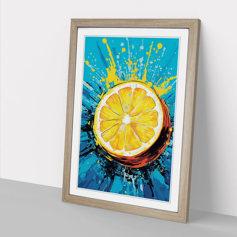 Lemon Fruit Pop - Framed Print, Oak, 34cm H x 25cm W x 2cm D