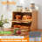 Double Layer Bamboo Bread Box For Kitchen Counter,Large Capacity Bread Storage Bin,Bread Container With Acrylic Wavy Door Panel (Natural, Medium)