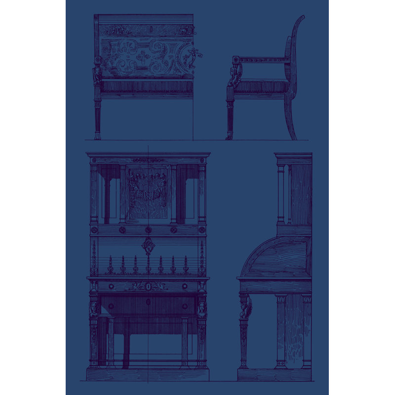Plan de mobilier III, H 48 po x l 32 po x P 1,25 po