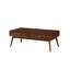 Table basse de salon 2, style rétro moderne, placage noyer, 2 tiroirs, fini marron.