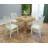 5-Piece Dining Set Mid-Century Modern Wooden Table & Upholstered Chair Set For Home, Kitchen, Dining Room-115068828-115068824