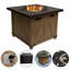 Table carrée pour foyer d'extérieur avec flamme réglable de 50 000 BTU