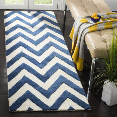 Chevron Wool Hand Woven Area Rug