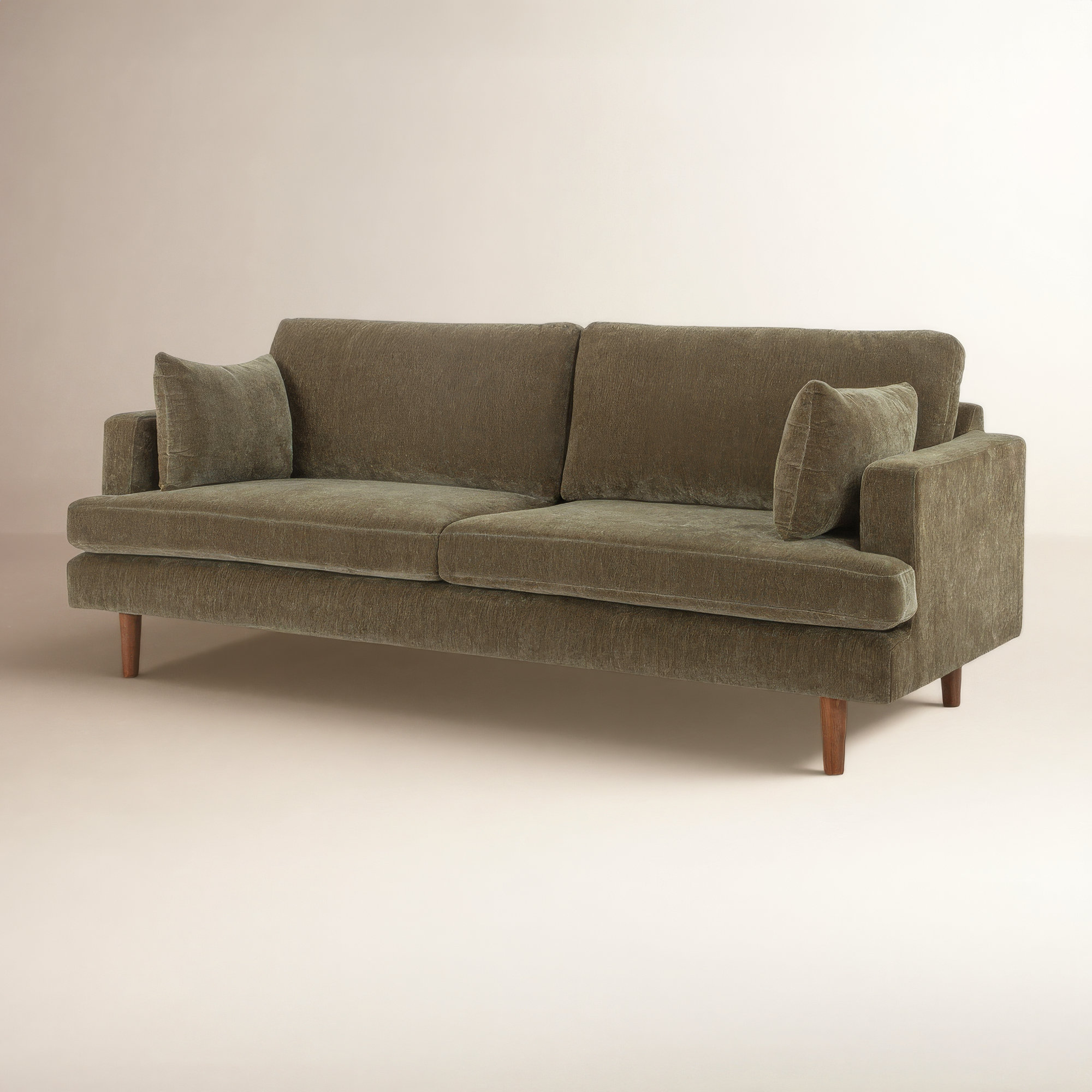 Laguna 83'' Upholstered Sofa, Olive Green Performance Chenille