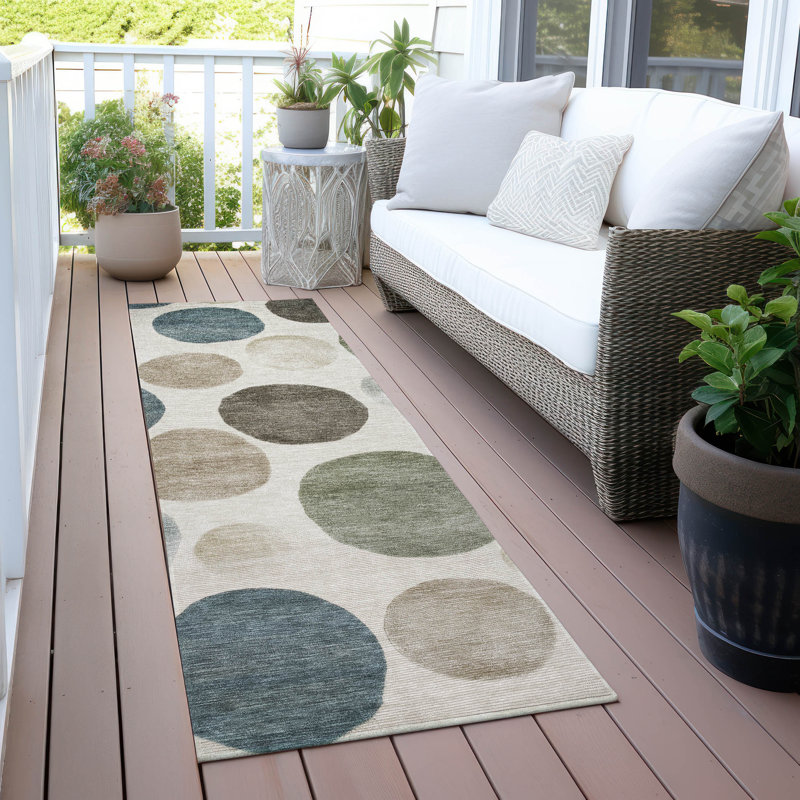 Tapis ivoire Xhevrie intérieur / extérieur lavable à la machine, Tapis de couloir 2 pi 3 po x 7 pi 6 po