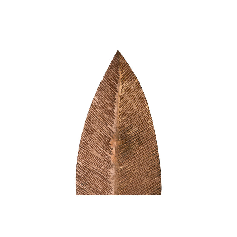 Feuille de sculpture sculptée sur pied, Feuille de cuivre, H 73 po x l 14 po x P 18 po