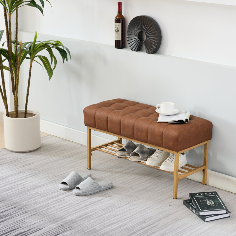 Banc de rangement en tissu
