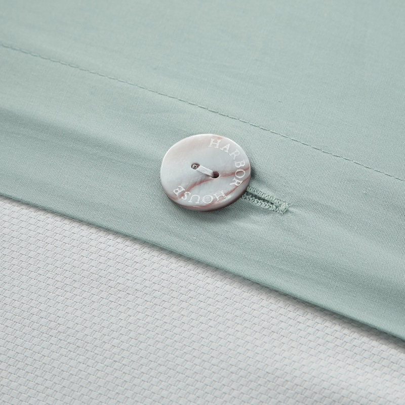 Housse de couette très grand / très grand - 100% coton avec broderie corail et bordure découpée