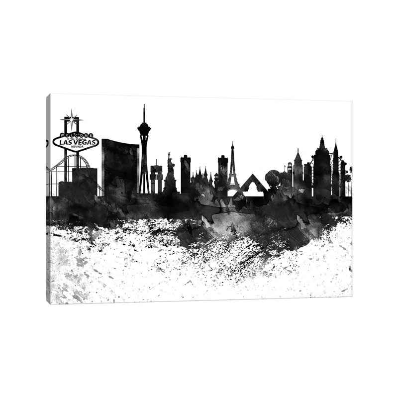 Las Vegas, horizon noir et blanc, H 18 po x l 26 po x P 1,5 po