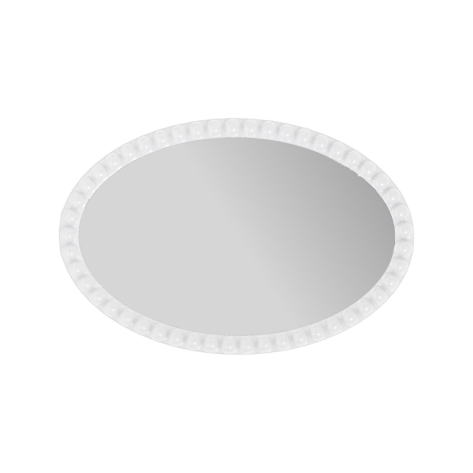 Varsha Oval Glossy Navy Mirror, White
