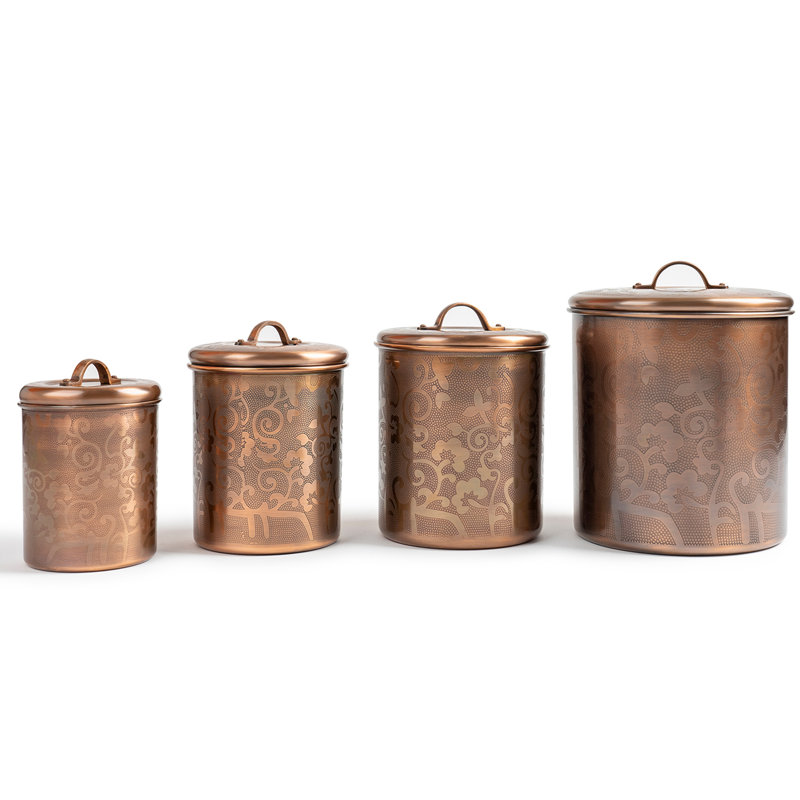 Metal Canister, 8.5" H x 6.75" W x 6.75" D