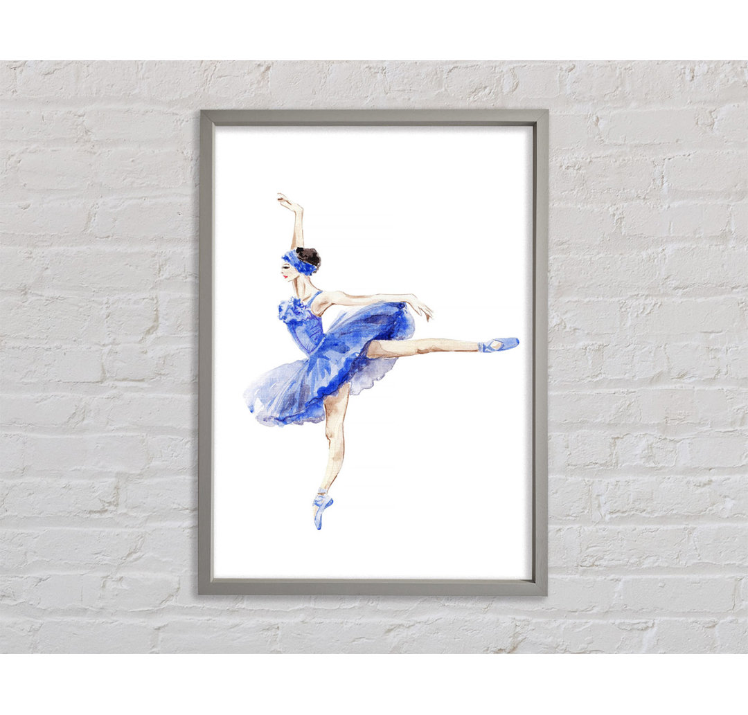 Blaue Ballerina 8 - Einzelner Bilderrahmen Kunstdrucke auf Leinwand