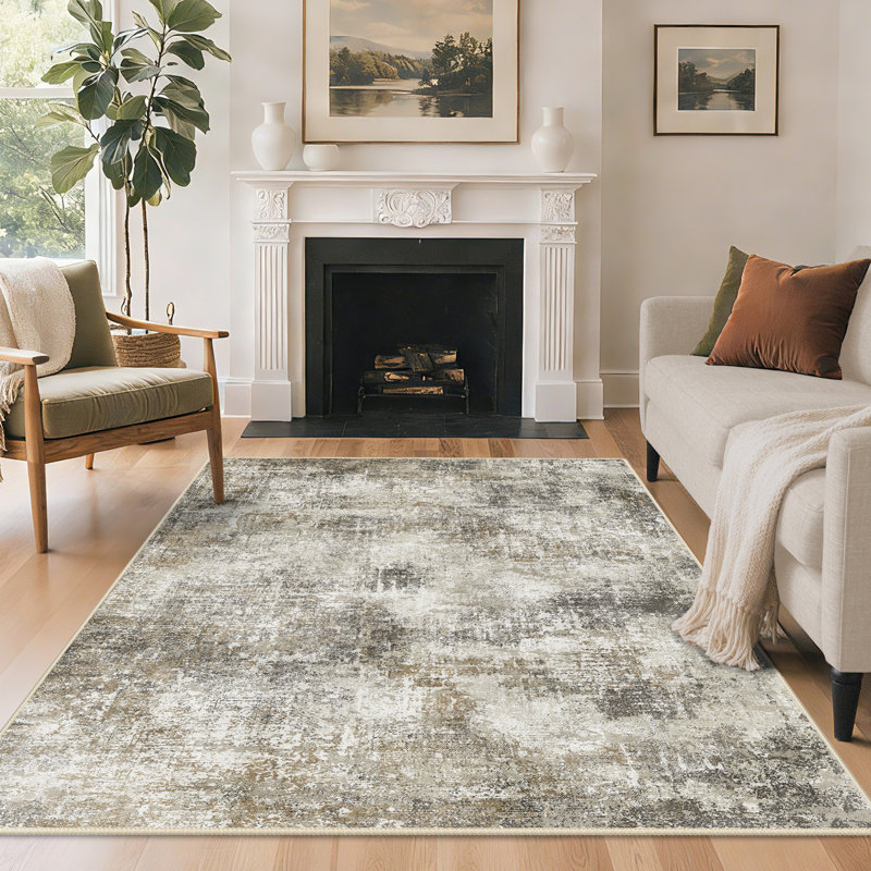 Performance Machine Washable Area Rugs, Rectangle 5' x 7', Gray