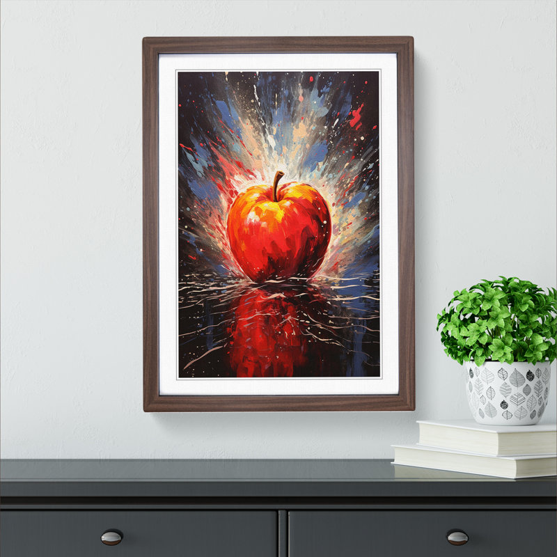 Single Picture Frame Print on Wood, Walnut Framed, 64cm H x 46cm W