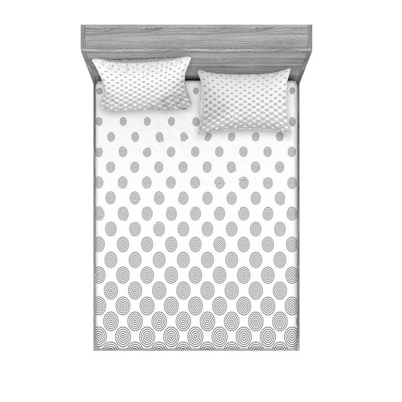 Microfiber Geometric Sheet Set, Full Sheet Set with Fitted Sheet