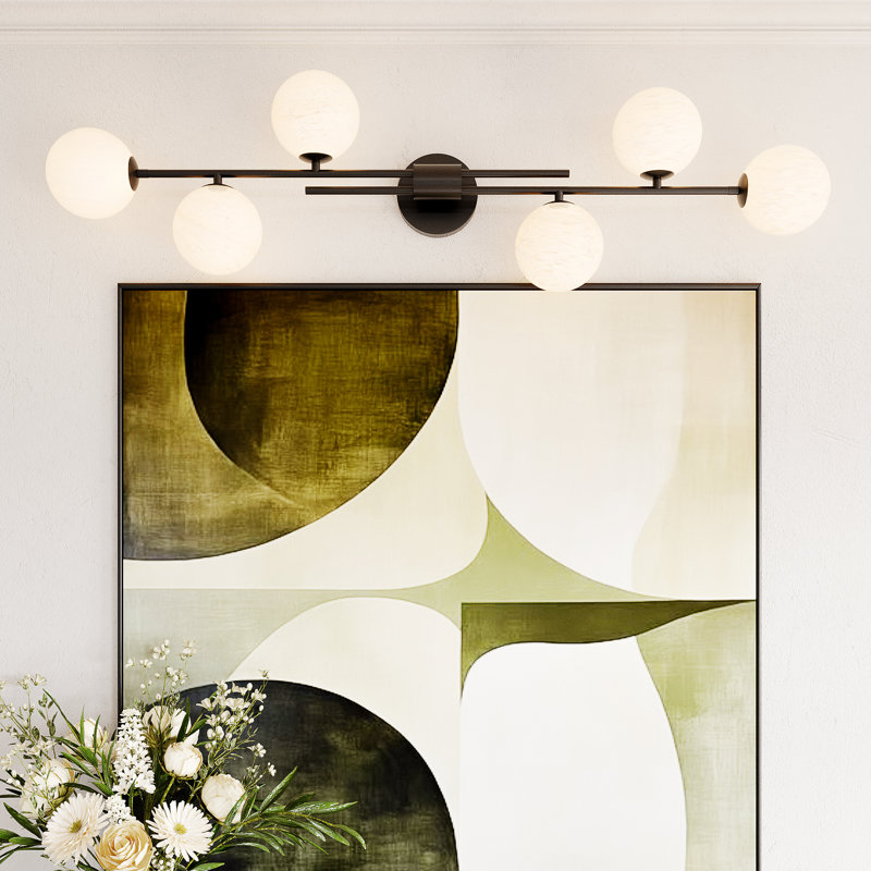 6 - Light Modern/Contemporary Vanity Light, Matte Black