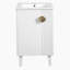 Ensemble de meuble-lavabo simple autoportant avec porte à fermeture douce, poignées en demi-lune chic, style français, blanc, 20 po-1962135509