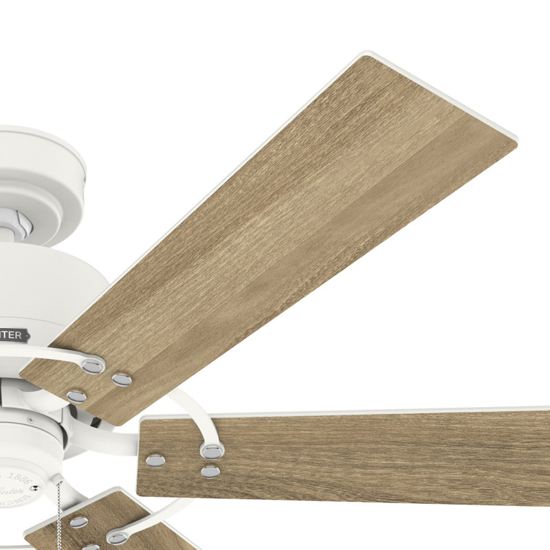 Matte White 52" 6-Blade Ceiling Fan with Reversible Blades