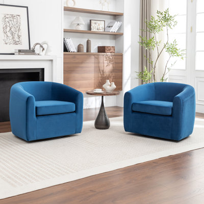 Odey 33.5'' Wide Swivel Barrel Chair
