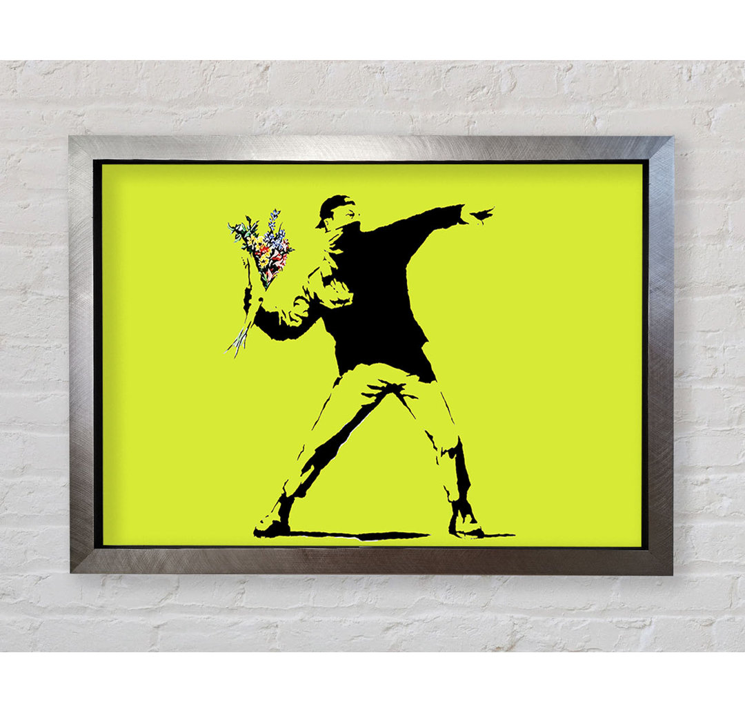 Flower Thrower Lime Green - Einzelner Bilderrahmen Kunstdrucke