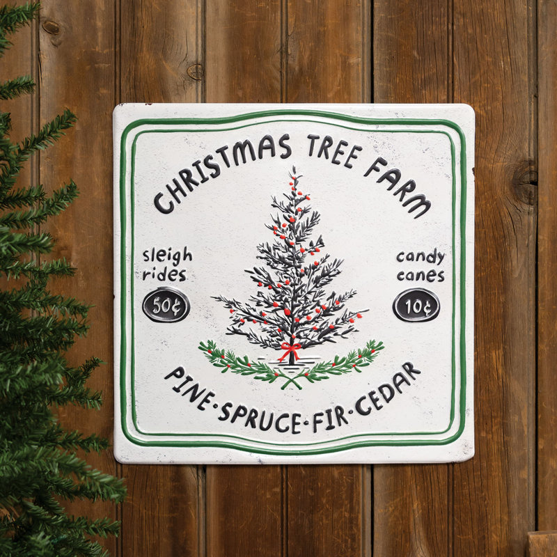 Christmas Tree Farm Distressed Metal Sign