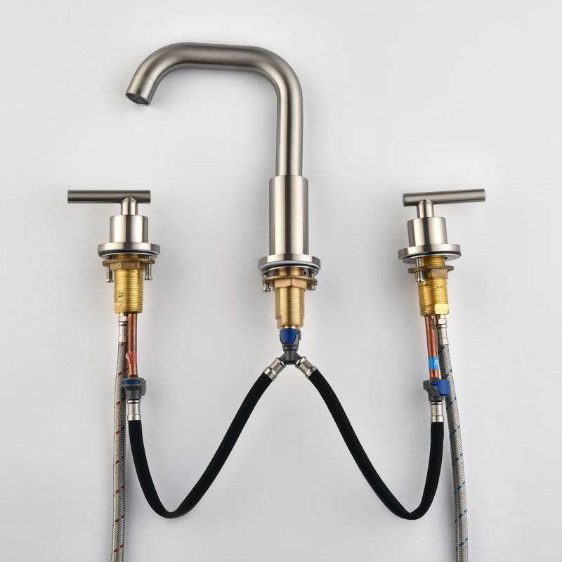 Widespread 2-handle Bathroom Faucet, Brushed Nickel