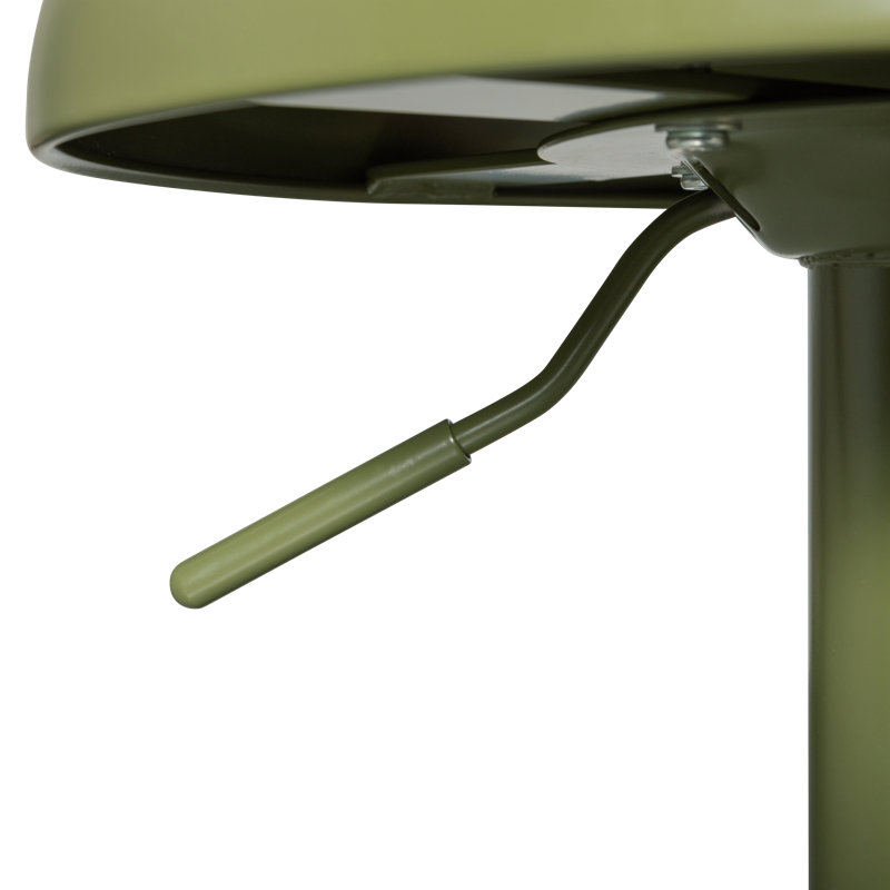 Isaac Adjustable Height Counter Stool with Metal Frame, Green