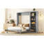 Grand lit escamotable mural avec tablettes