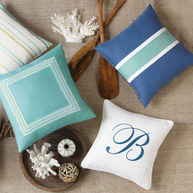 Barclay Linen Square Pillow Cover & Insert, Breeze White