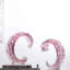 Une paire d'ornements modernes en cristal de luxe rose clair
