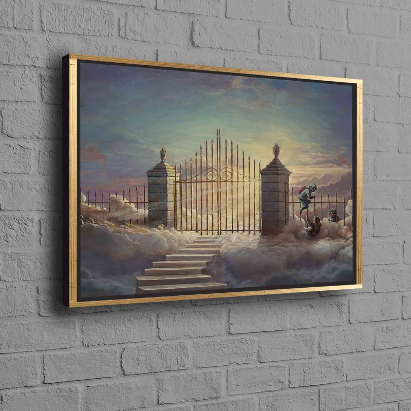 Print on Canvas, 50 cm H x 70 cm W, Framed Print without Mat, Gold