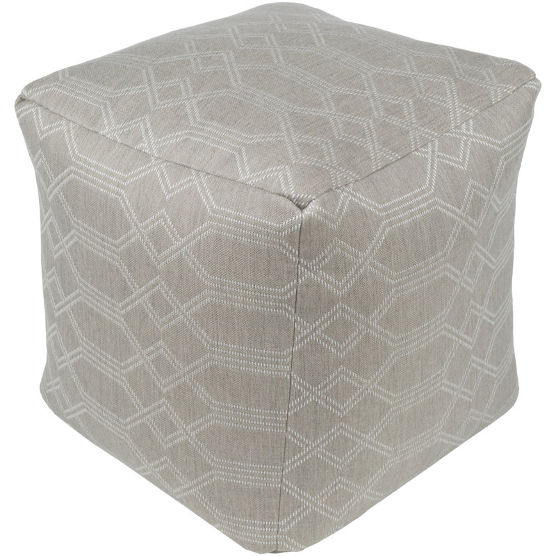 Peres Upholstered Pouf, Medium Gray