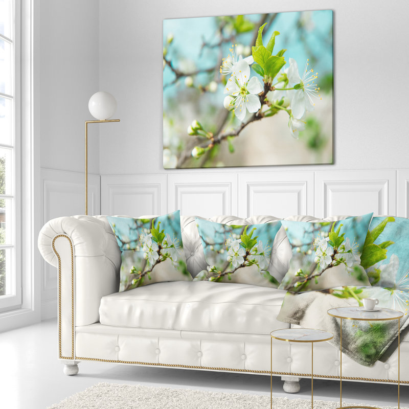 Coussin décoratif floral fleur n, 16 po x 1 po, Coussin décoratif