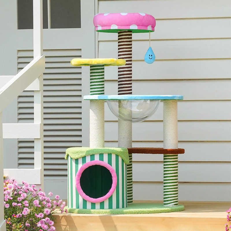 4 Tiers Cat Tree with Condons,Perch,Scratching Posts