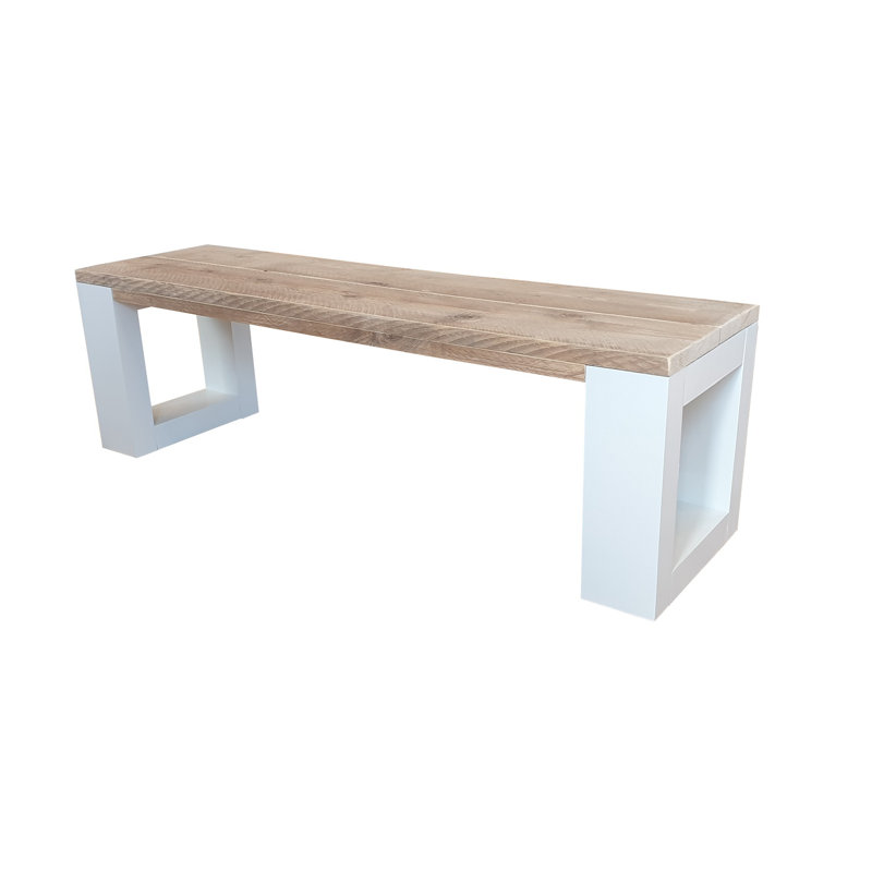Pittsburg Bench, 43 cm H x 140 cm W x 38 cm D, Brown/Silver